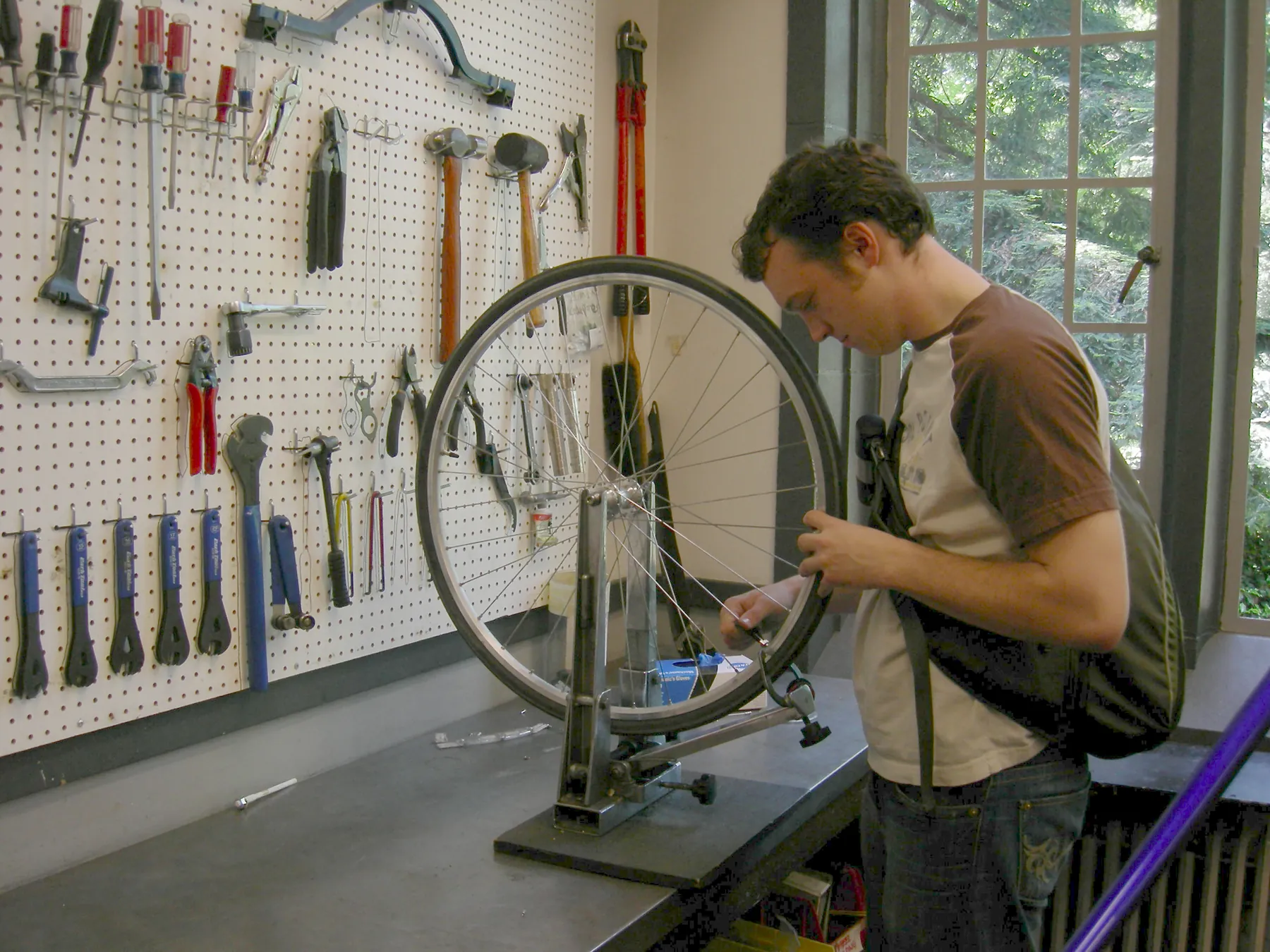 Cycling scene for bicycle maintenance checklist: daily, monthly and seasonal tasks